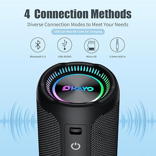 Vista 7 de Altavoces Bluetooth inalámbricos sonido estéreo fuerte IPX7 impermeable al aire libre portátil de 25 W altavoz súper bajo para fiesta en casa playa
