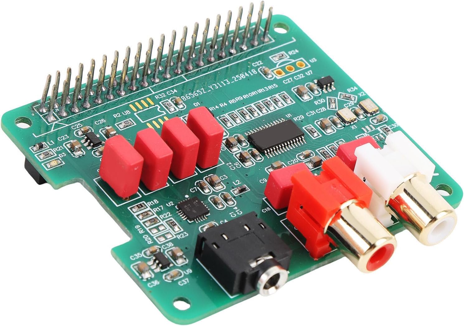 Zunate DAC Hat for Pi HiFi Sound Card for W 3B Pi 4 Pi 5, 384KHz 32Bit Audio Expansion Board with 40 Pin Connector for OSMC Volumio