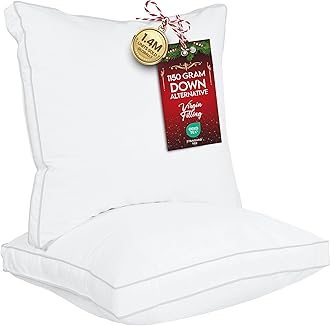 Utopia Bedding Bed Pillows for Sleeping European Size (White), Set of 2, Cooling Hotel Quality, Gusseted Pillow for Back, Stomach or Side Sleepers