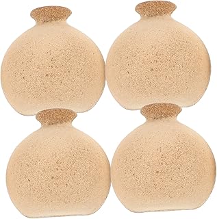 Veemoon 4pcs Unfinished DIY Wooden Vase Mold for Flower Arrangement Artistic Graffiti Flower Bottle Decorative Half Vase for Home and Office