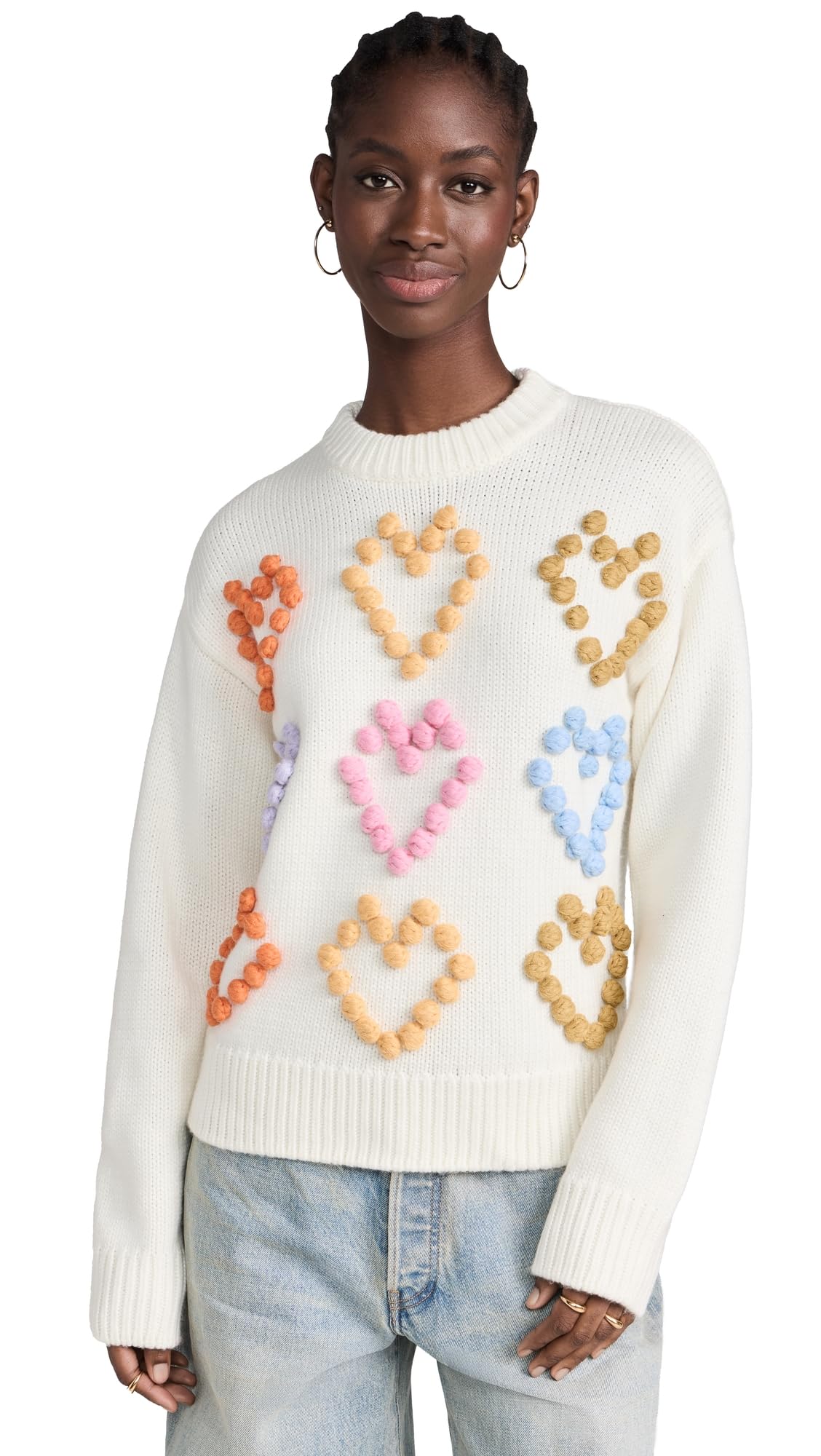 English Factory Women's Heart Pom Sweater