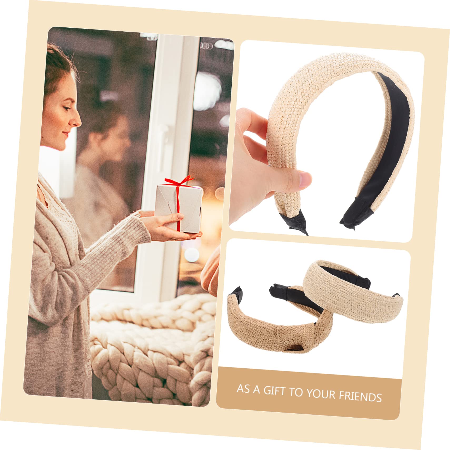 MAGICLULU 6 Piezas Diadema De Accesorios Para El Cabello De Verano Lazos Para El Cabello Con Lazos Sombreros Elásticos Suaves Tocado De Mujer Emitir Tarjeta Tejer Rafia Perder