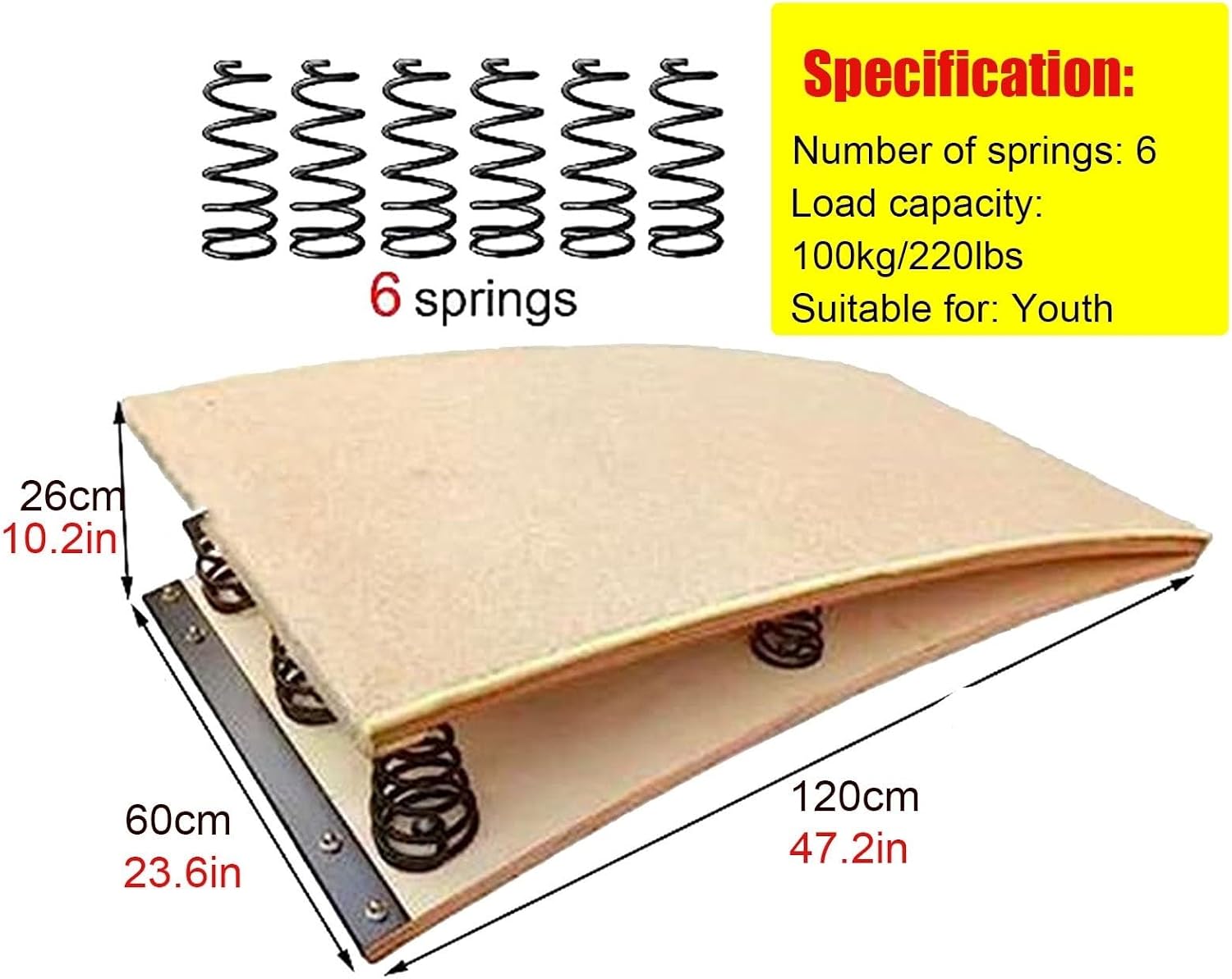 Teens Vaulting Gymnastics Springboard, Curved Elastic Ramp Pad, Outdoor Gymnastics Practice Equipment, for Sports Club/Playroom