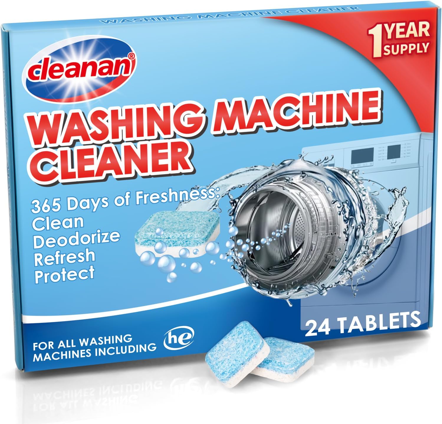 Amazon.com: Washing Machine Cleaner Tablets - 24 Pack for Year-Round ...