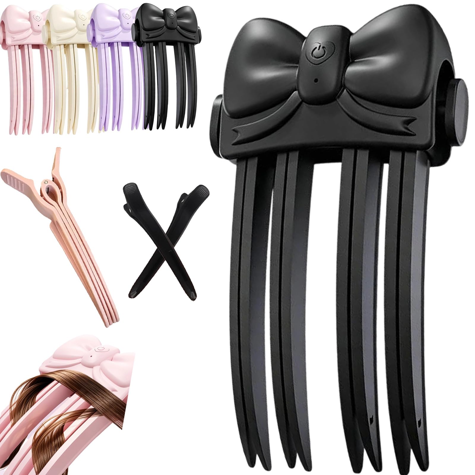 Wireless Heated Volumizing Root Lift Clip, Hair Clips Women (BLACK)