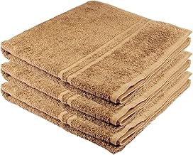 Clinotest Set of 3 Shower Towels - 70 x 140 cm, 100% Cotton, Premium Quality, 450 g/m², Soft & Absorbent, Quick Drying, Durable - Perfect for Bathrooms & Hotels - Cappuccino