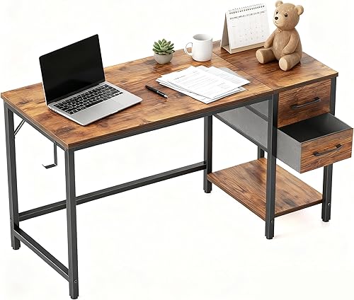 Miniatura 11 de Cubiker - Escritorio para computadora en casa, oficina, escritorio con cajones pequeño de 40 pulgadas (101.6 cm), mesa de estudio y escritura, Negro