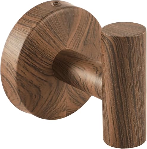 KAFEEK Gancho de madera moderno montado en la pared de madera, gancho decorativo de pared de base redonda para colgar sombrero, toalla, bolso, tela,