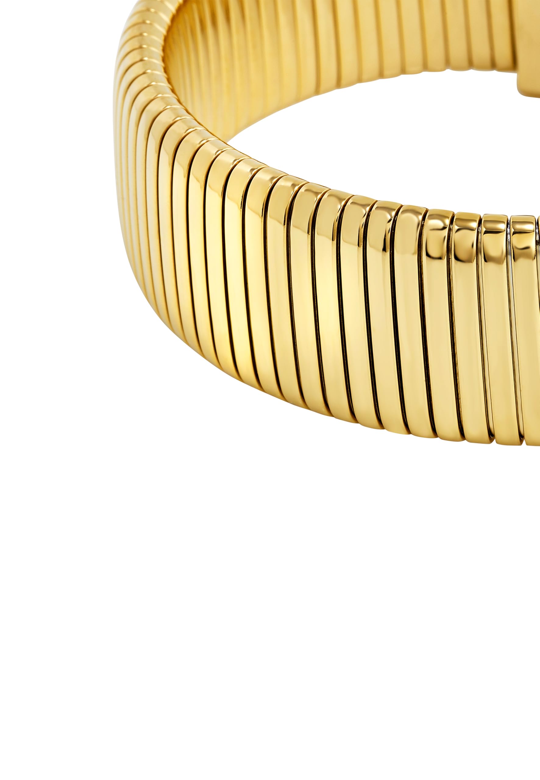 Breil, Collezione Stylize, Bracciale Donna, Tubogas in Acciaio Armonico Gold con Chiusura Magnetica Lucida, Dimensione 19 cm, Idea Regalo Donna