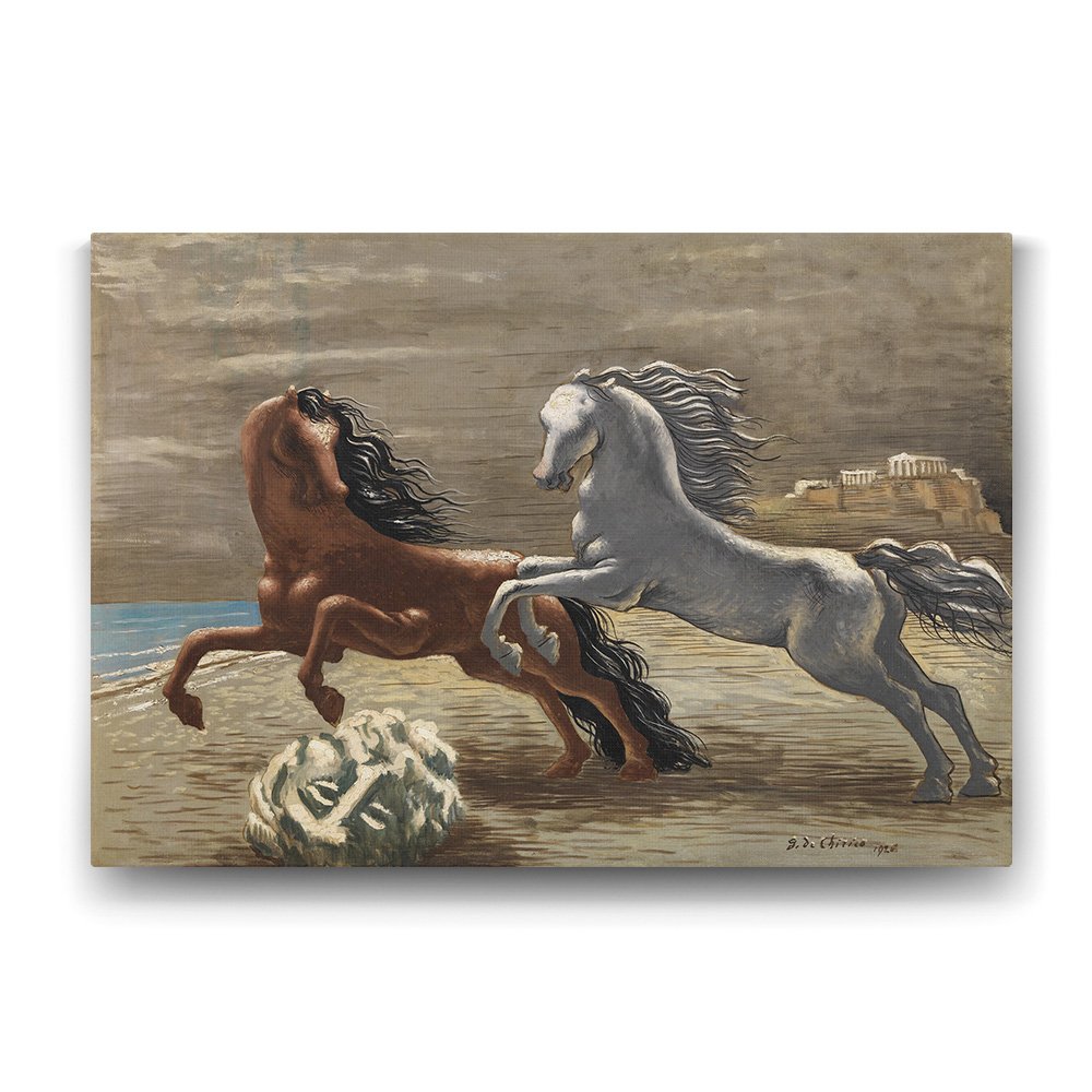 Giorgio de Chirico - Cavalli in riva al mare Tablosu - 140x100cm
