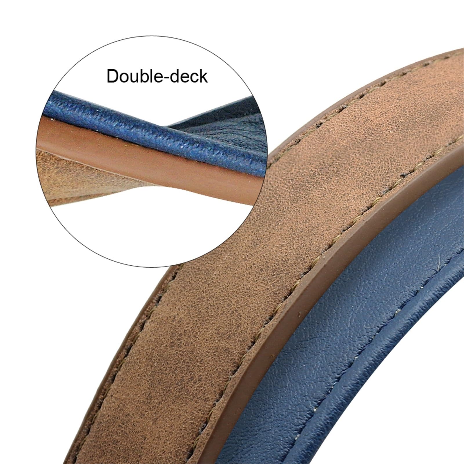 Laisse pour chien – 2 couches en cuir souple avec poignée rembourrée (vert, taille S)