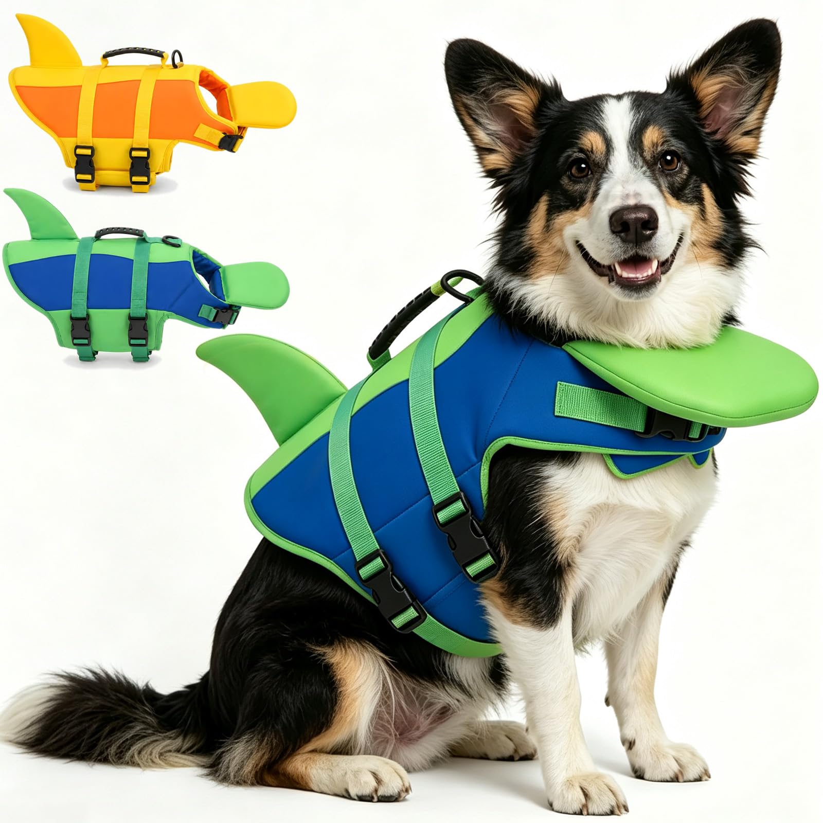 Dog Life Jacket with Chin Float, Dog Life Jacket with Chin Float，Green：XL