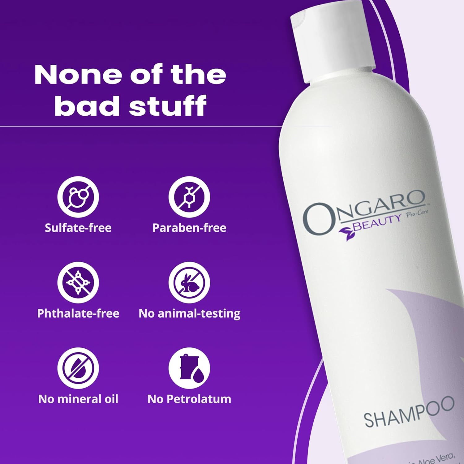 Ongaro Beauty Organic Hydrating Shampoo - Sulfate-Free Probiotic Shampoo with Aloe Vera, Peptides & Apple Stem Cells - Promotes Healthy Hair Growth for Dry, Oily, and Colored - 12 fl oz - Image 8