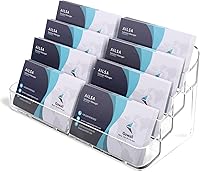 Vista 1 de Tarjetero para tarjetas de visita de acrílico de 8 bolsillos para escritorio, soporte transparente para tarjetas de visita de escritorio, tarjeteros