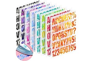 Cysincos Iron On Letters For Kids Clothing Heat Transfer T Shirts Sticker Vinyl Letter Patches