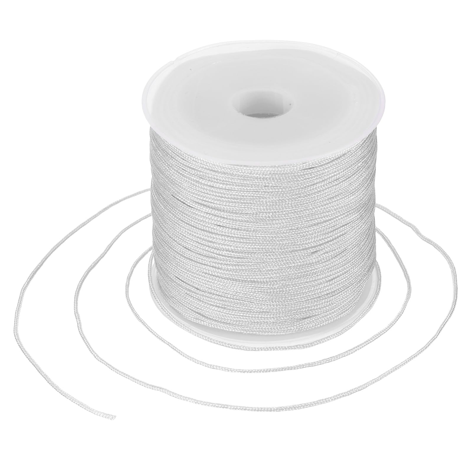 sourcing map 0.8mm Nylon String for Bracelets, 44 Yards Satin Nylon Beading Thread Chinese Knotting Cord for Jewelry Making DIY Craft Beading Friendship Necklace Bracelet(Silver Gray)