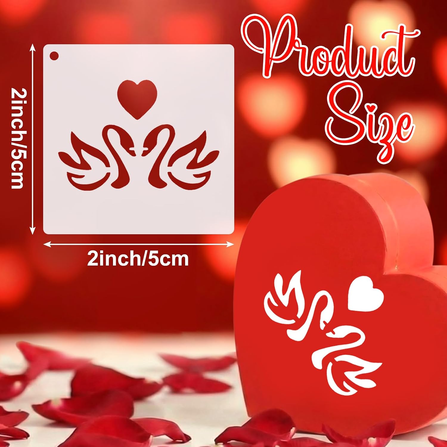 Fainne 100 Pcs 2 Inch Small Stencils for Painting, Heart image 2