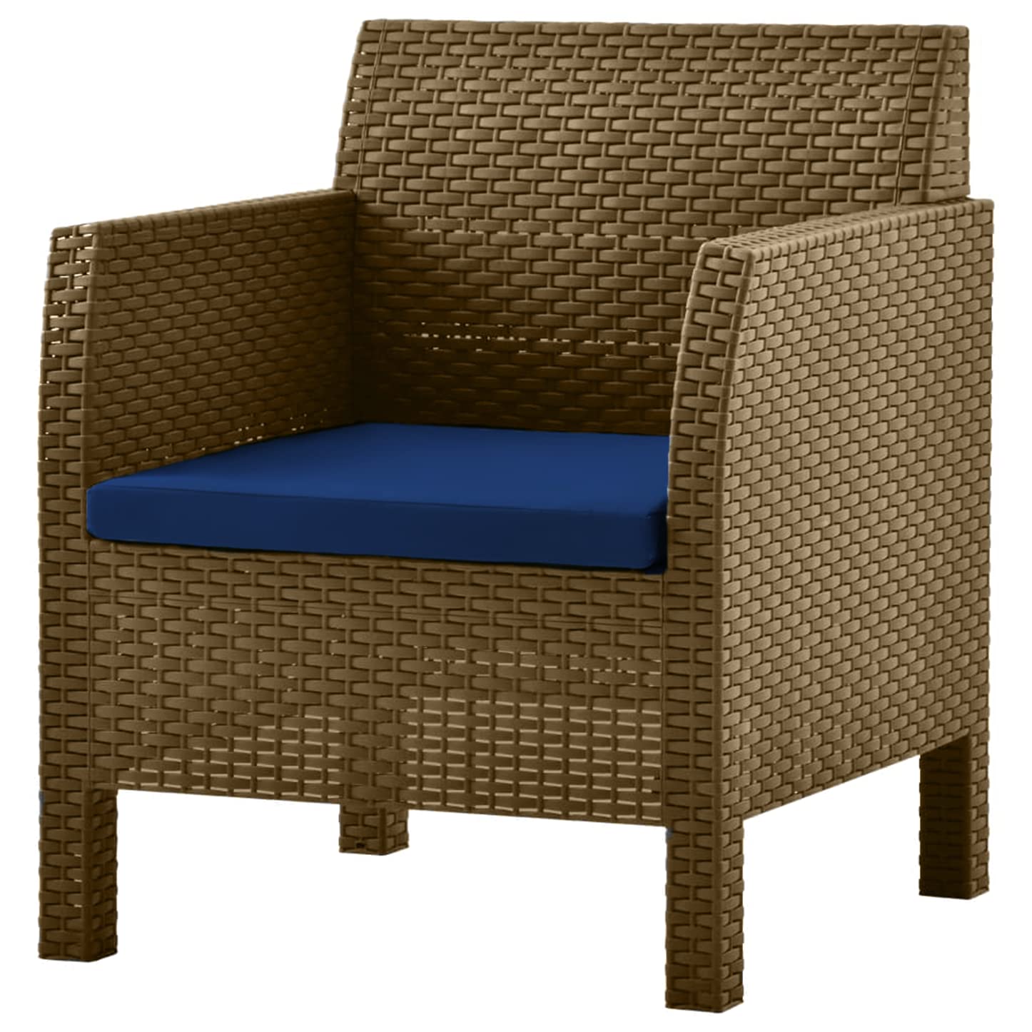 Garden Seat Pads Waterproof Cushions Outdoor Indoor Rattan Cushion Chair Seat Pads Water Resistant Material Kitchen Dining Living Room Office Coffee Shop Patio Garden (50cm x 50cm x 5cm, Blue)
