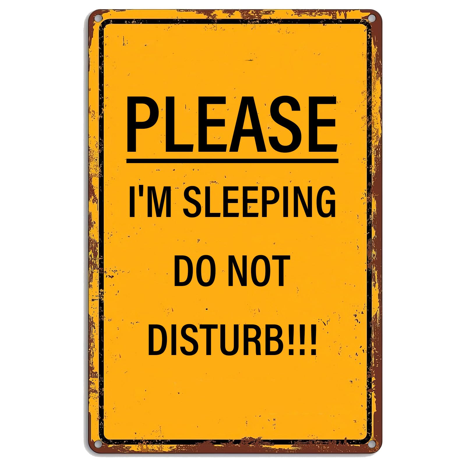 Please I'm Sleeping Do Not Disturb Retro Tin Sign Warning Room Decor Hanging Iron Painting Plaque for Home Room Farmhouse Garden Yard Bar Pub 8x12 Inch