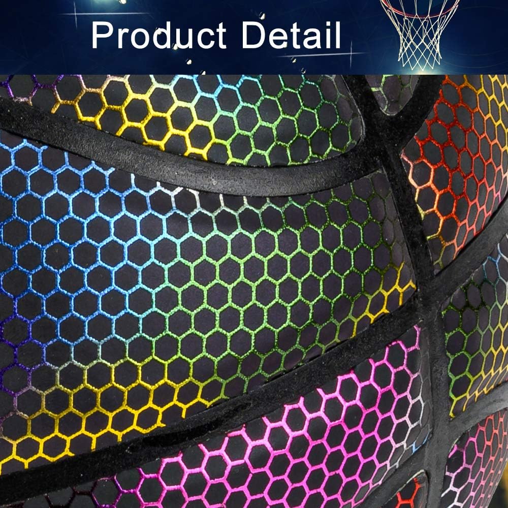 MILACHIC Basketballs, Holographic Reflective Basketball Indoor Outdoor Leather Basketball Official Size 7/29.5", Special Basketball Gifts for Boys, Girls, Men, Women : Sports & Outdoors