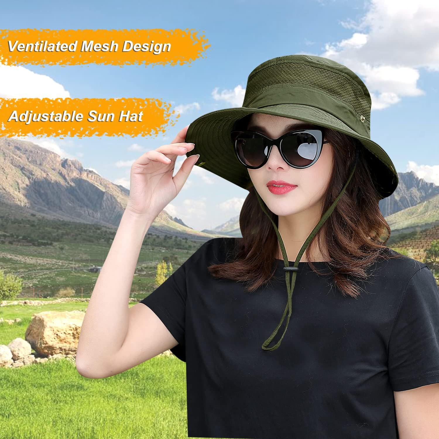 Women Fishing Sun Hat Men Summer UV Protection Bucket Hats Mesh Ventilated Outdoor Hiking Gardening Beach Lawn Hat - Image 4