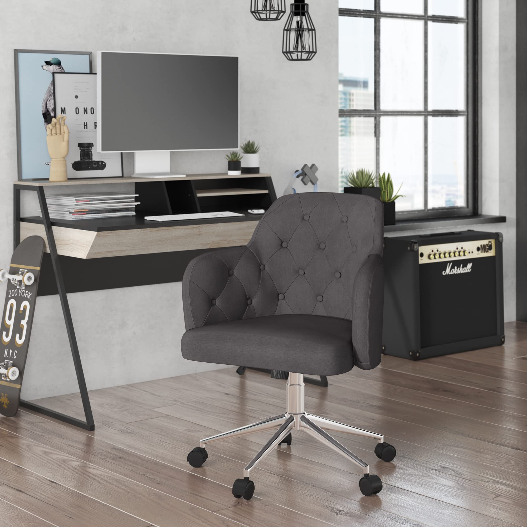 Alphason Washington Chair in Grey, 57x66x99cm (DxWxH)