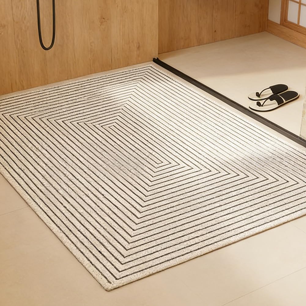 Alfombrilla antideslizante para ducha (60 x 90 cm, con orificios de drenaje, secado rápido, de PVC, para bañera y zonas húmedas)