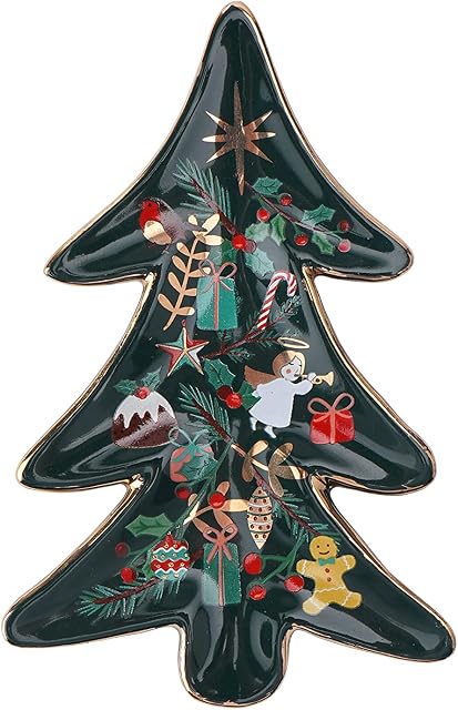 Christmas Tree Shaped Jewellery Dish | Trinkets Earrings Rings |Green | Gift For Her | Joy To The World by CGB Giftware | GB05771