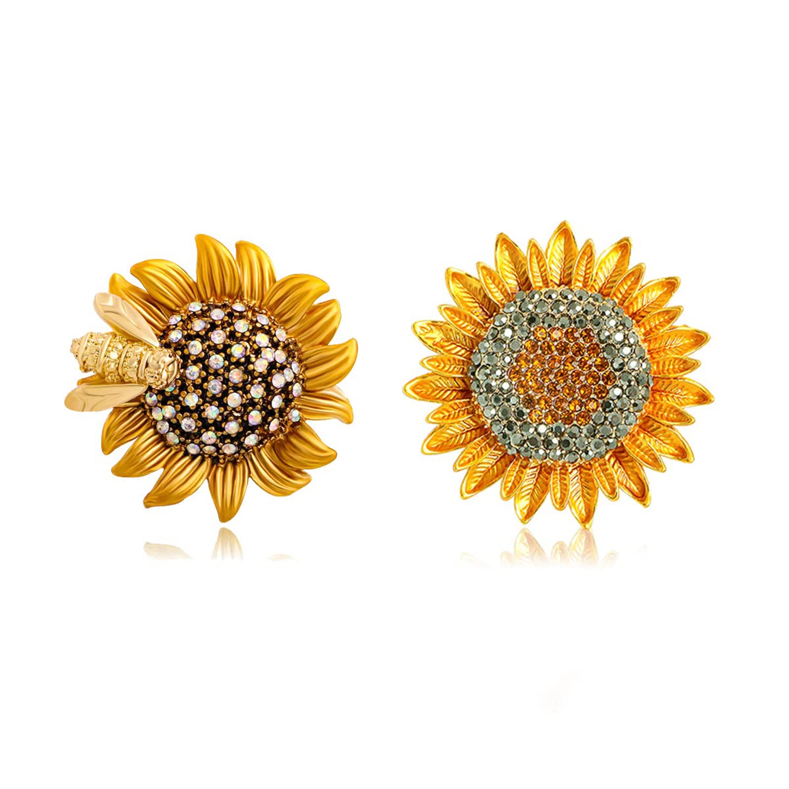 Generic2 Pack Sunflower brooch pins for women Costume Jewelry Fashion Crystal Broches Vintage Jewelry Broche Pins