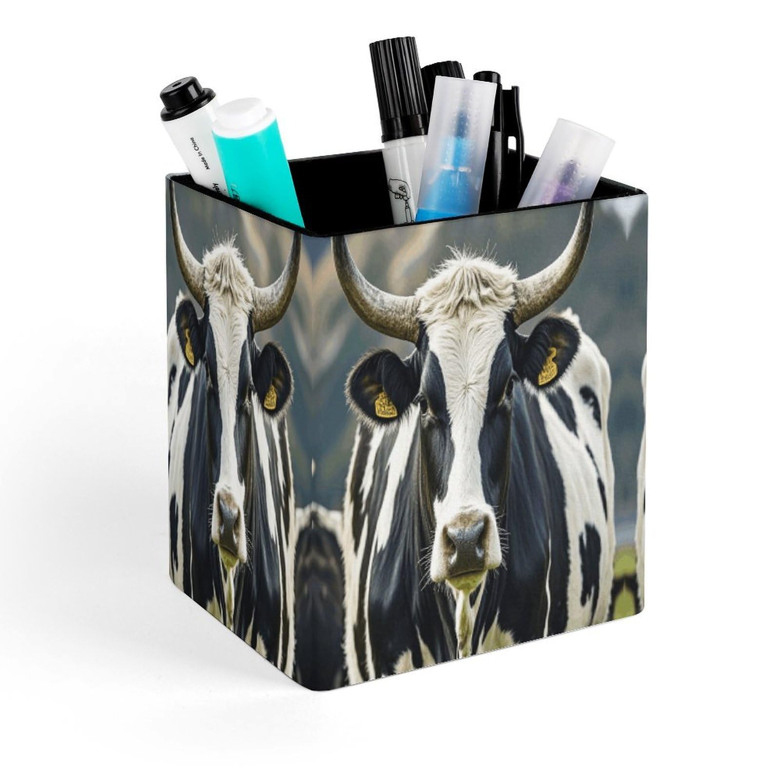 LZQPOEAS Cow-png Pen Holder Modern Design Desktop Stationery Organizer Simple&Modern Minimalist Makeup Organizer Multi-Functional Pencil Holder for Office Home