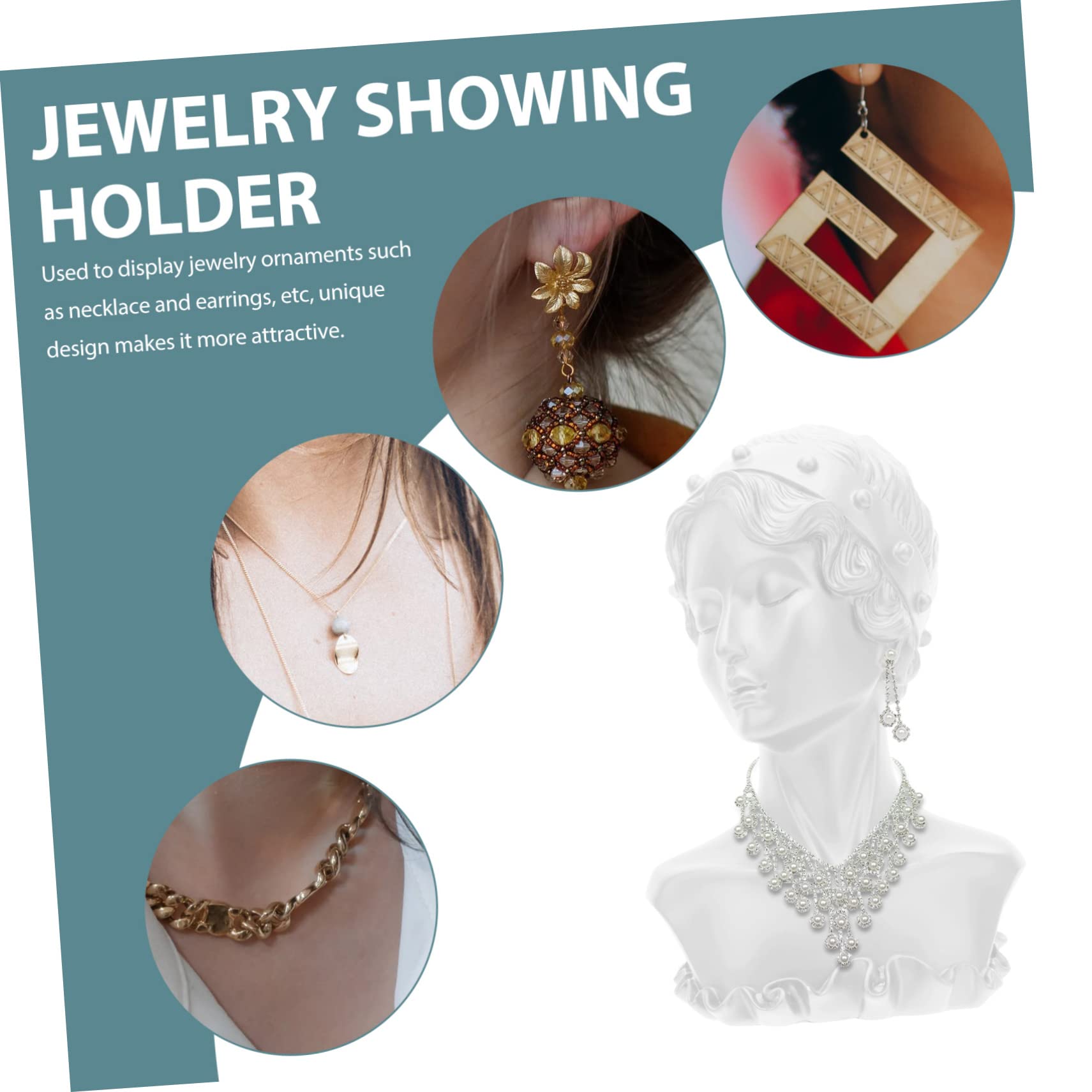 NOLITOY Unique Jewelry Stand Necklace Display Bust Statue Holder for Retail Store Necklace Organizer