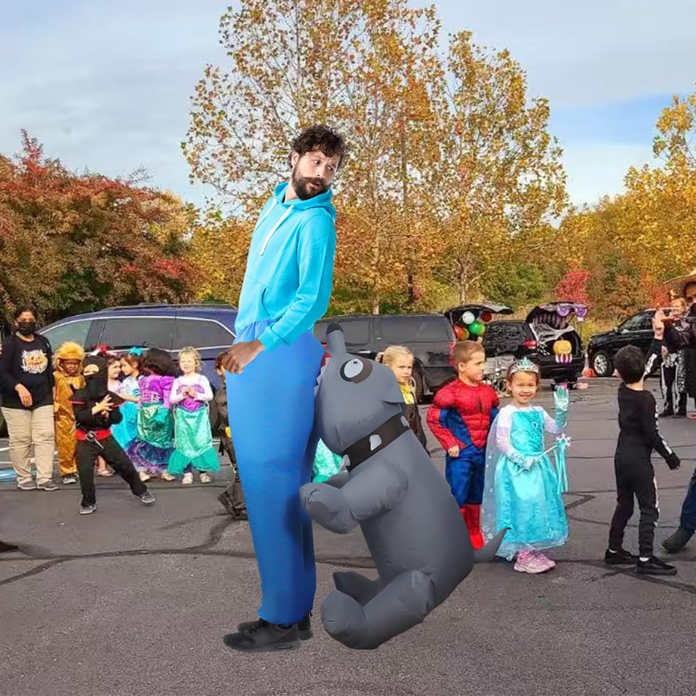 Inflatable Costume Adult Dog Bitting Butt, Funny Halloween Blow Up Costume for Women Men - Image 7