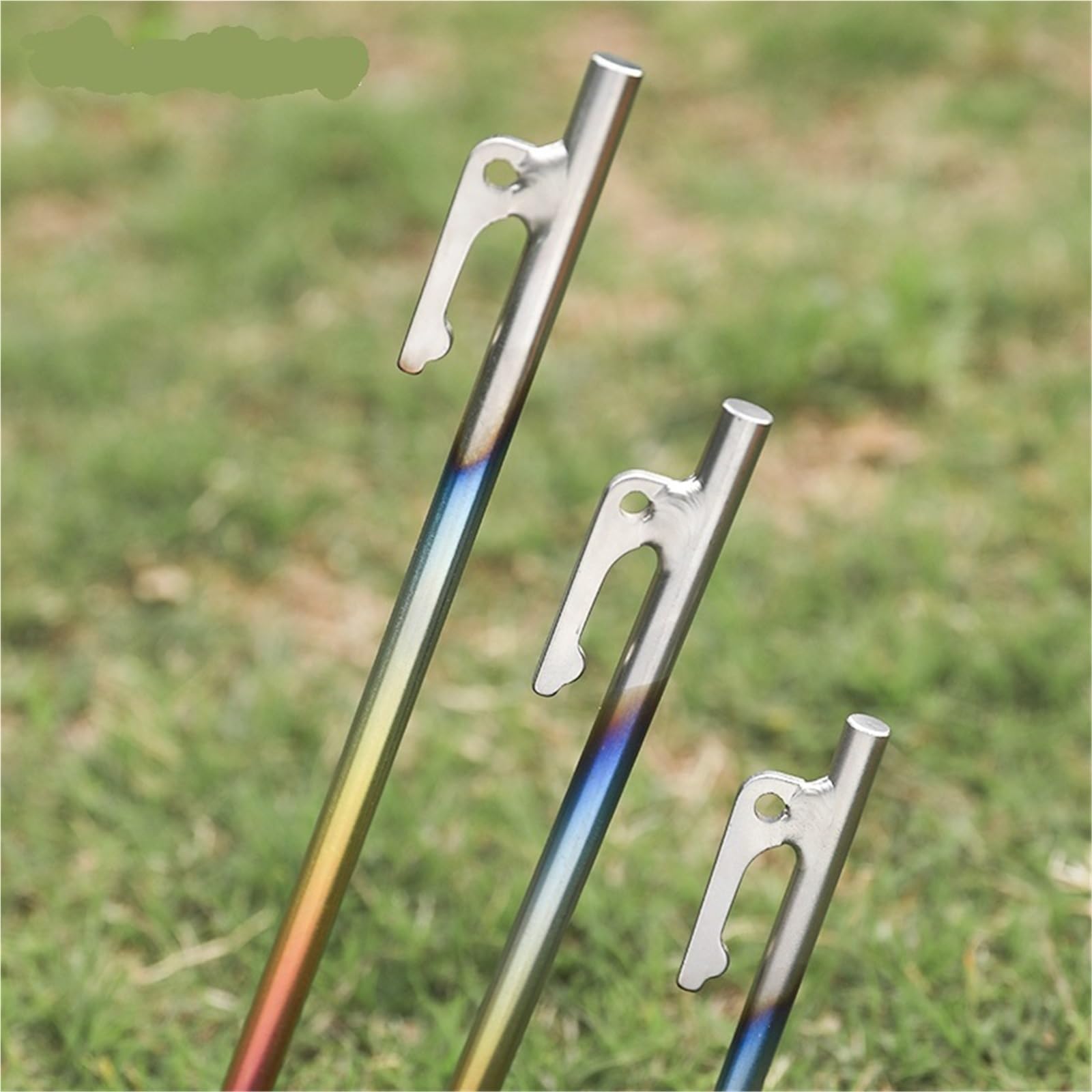 Śledzie do namiotów, Kolorowe śledzie do namiotów kempingowych ze stopu tytanu, gwoździe Conapy, 6 szt., wytrzymałe szpilki piknikowych(40cm 6pcs)