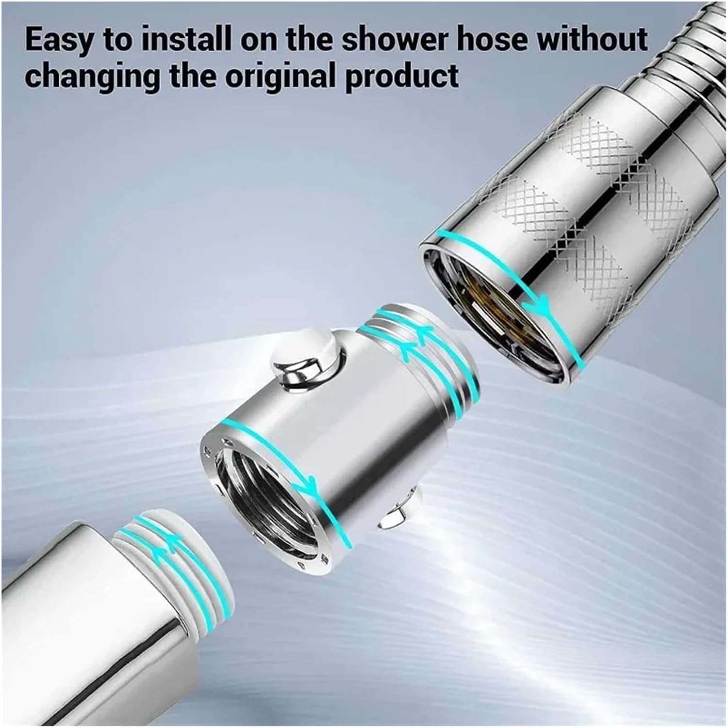 Shower Hose Shut Off Valve, Shower Head Water Stop Valve Accessories One-Button Switch Corner Quick Shut-Off(Silver)