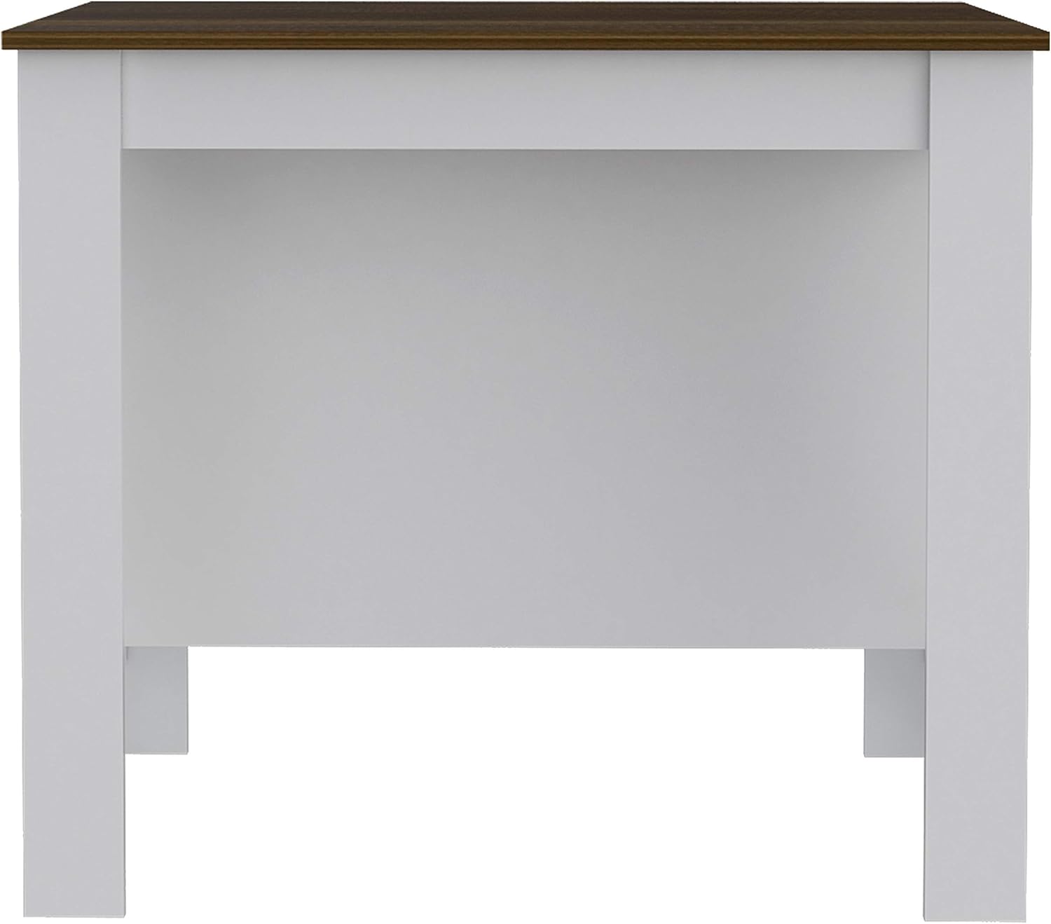 Brooklyn Kitchen Island White, Surface Color Caramel, with Three Uncovered Shelves. for Kitchen Room