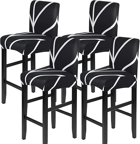 Miniatura 6 de Juego de 10 fundas para silla, fundas elásticas para sillas Parsons, de elastano, extraíbles, lavables, fundas protectoras para sillas de cocina,