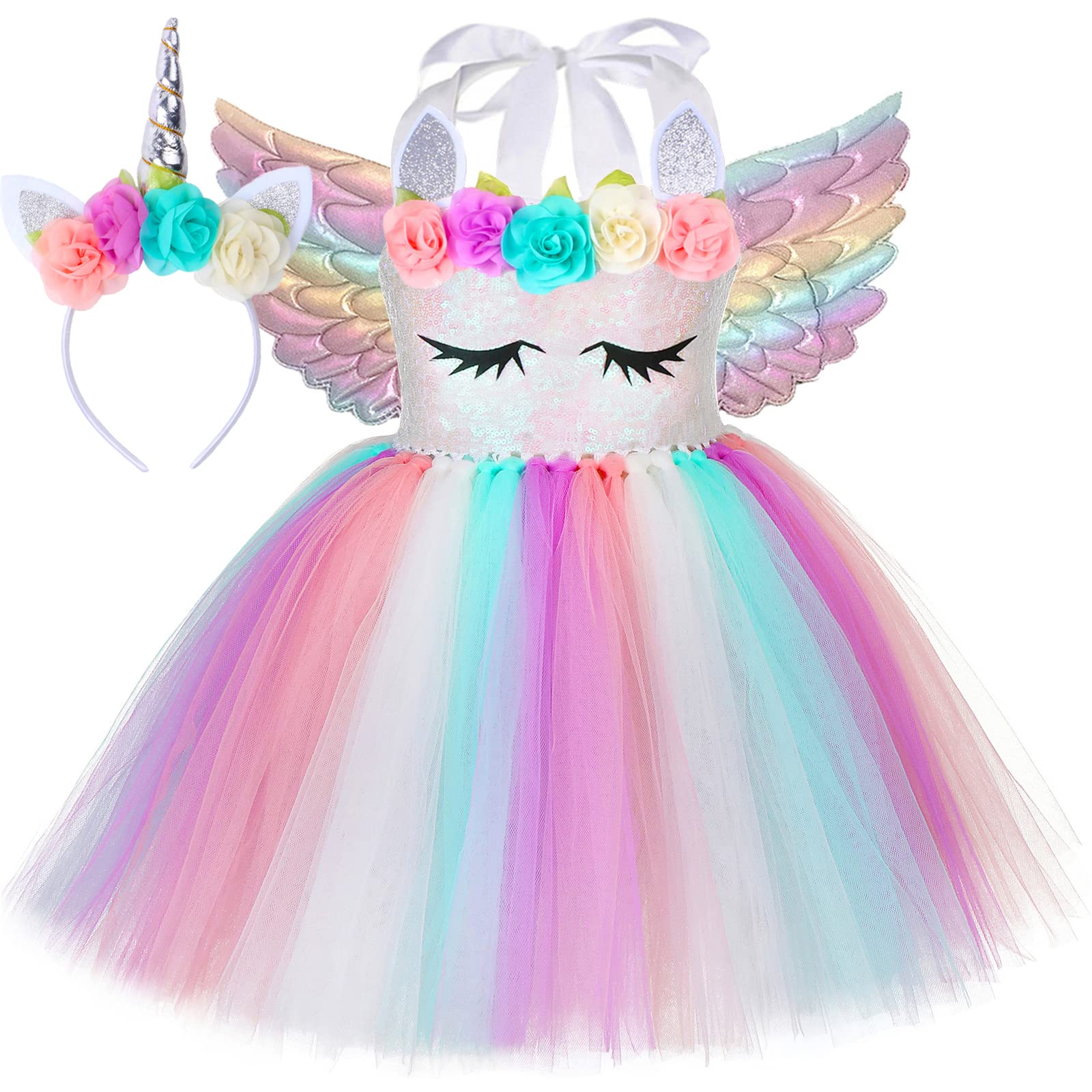 HJTTPastel Unicorn Tutu Dress for Girls Kids Birthday Party Unicorn Costume Outfit