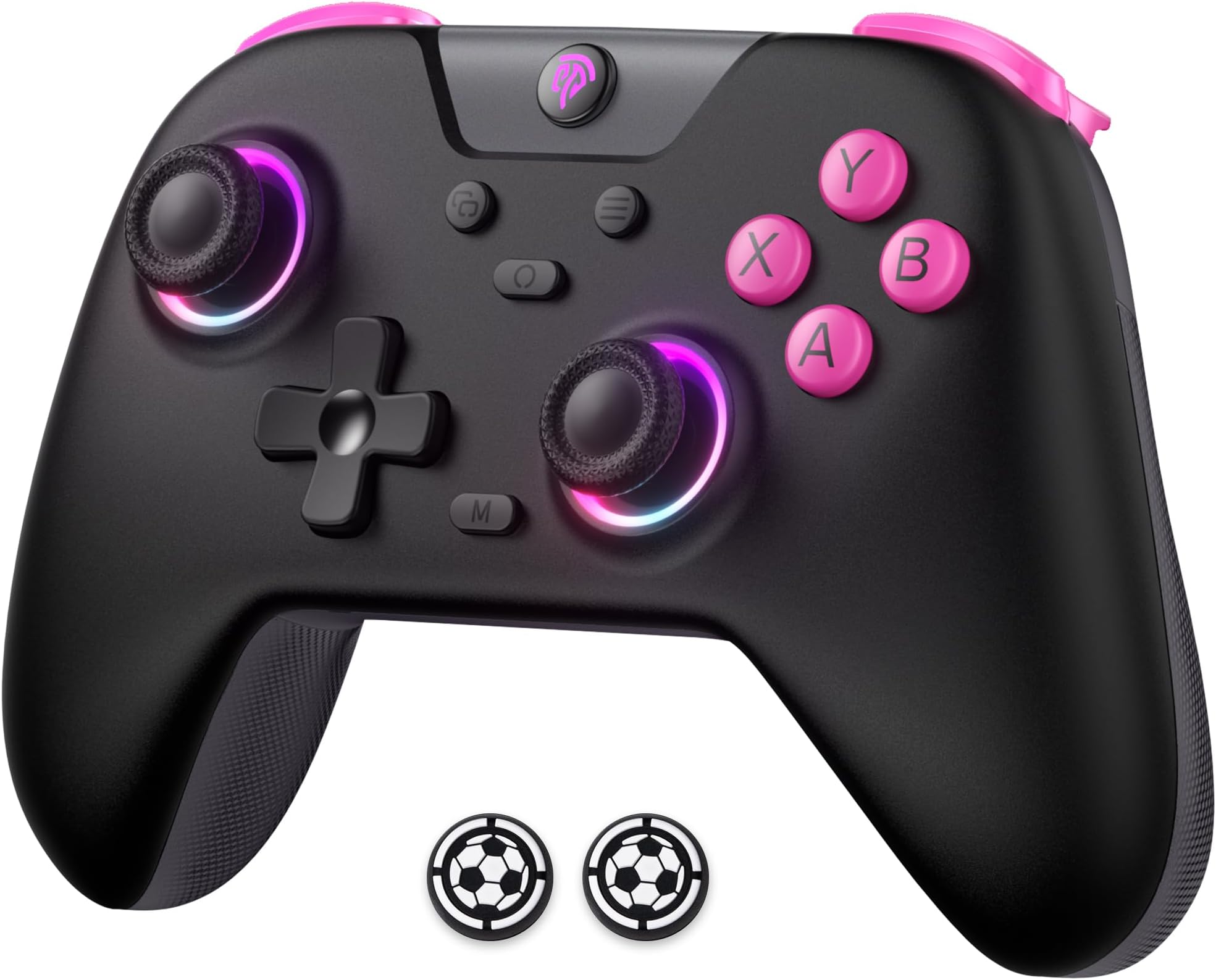 EasySMX X05 2.4g Wireless Gaming Controller for PC/Steam/iPhone/Android/Switch - Bluetooth Controller Gamepad with Hall Effect, RGB Lights and Turbo, Anti-Drift Controller,Comes with Extra Thumb Grips