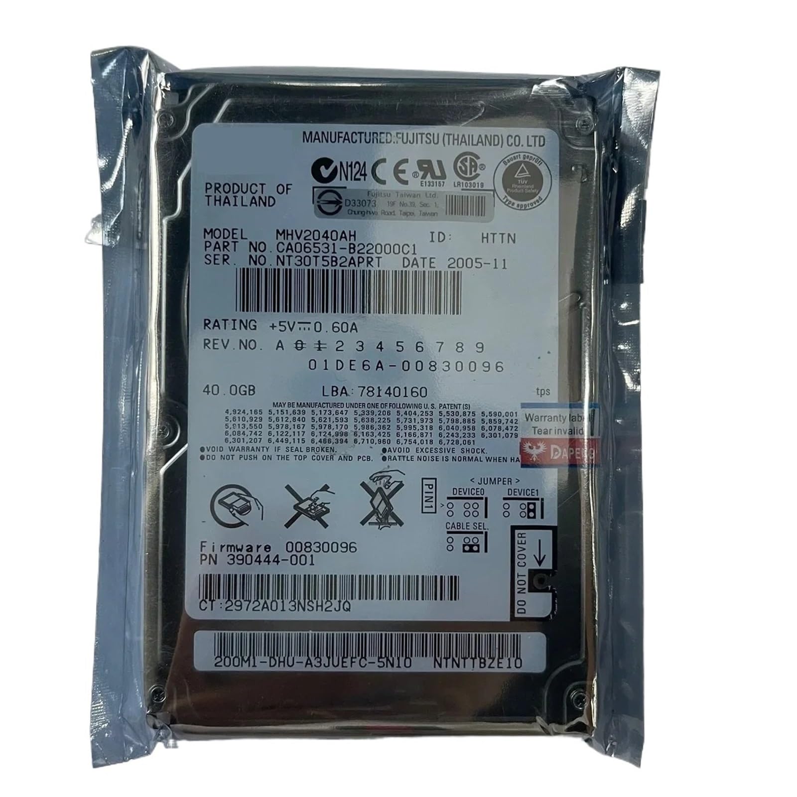 Do MHV2040AH 40 GB IDE PATA 5400 RPM 2,5-calowy dysk twardy do laptopa komputera | Do MHV2040AH 40 GB IDE PATA 5400 RPM 2,5-calowy dysk twardy do laptopa komputera