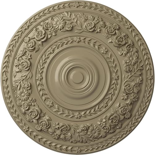 Vista 149 de Ekena Millwork CM33RO Medallón de techo de rosa, 33 7/8 pulgadas de diámetro exterior x 2 3/8 pulgadas P