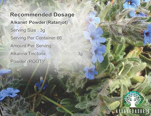 Miniatura 3 de AYURVEDASHREE Polvo de raíz de Alkanet (RatanjotArnebia Nobilis) - 1.76 oz I Suministros para hacer jabón Colorante natural I Cosméticos hechos a