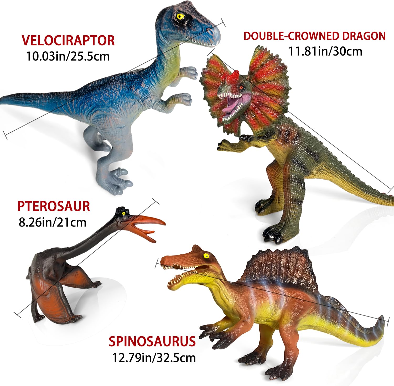 Juguetes de dinosaurio para niños de 3 a 5 años – Juego de 7 piezas con figuras de dinosaurio realistas de material suave
