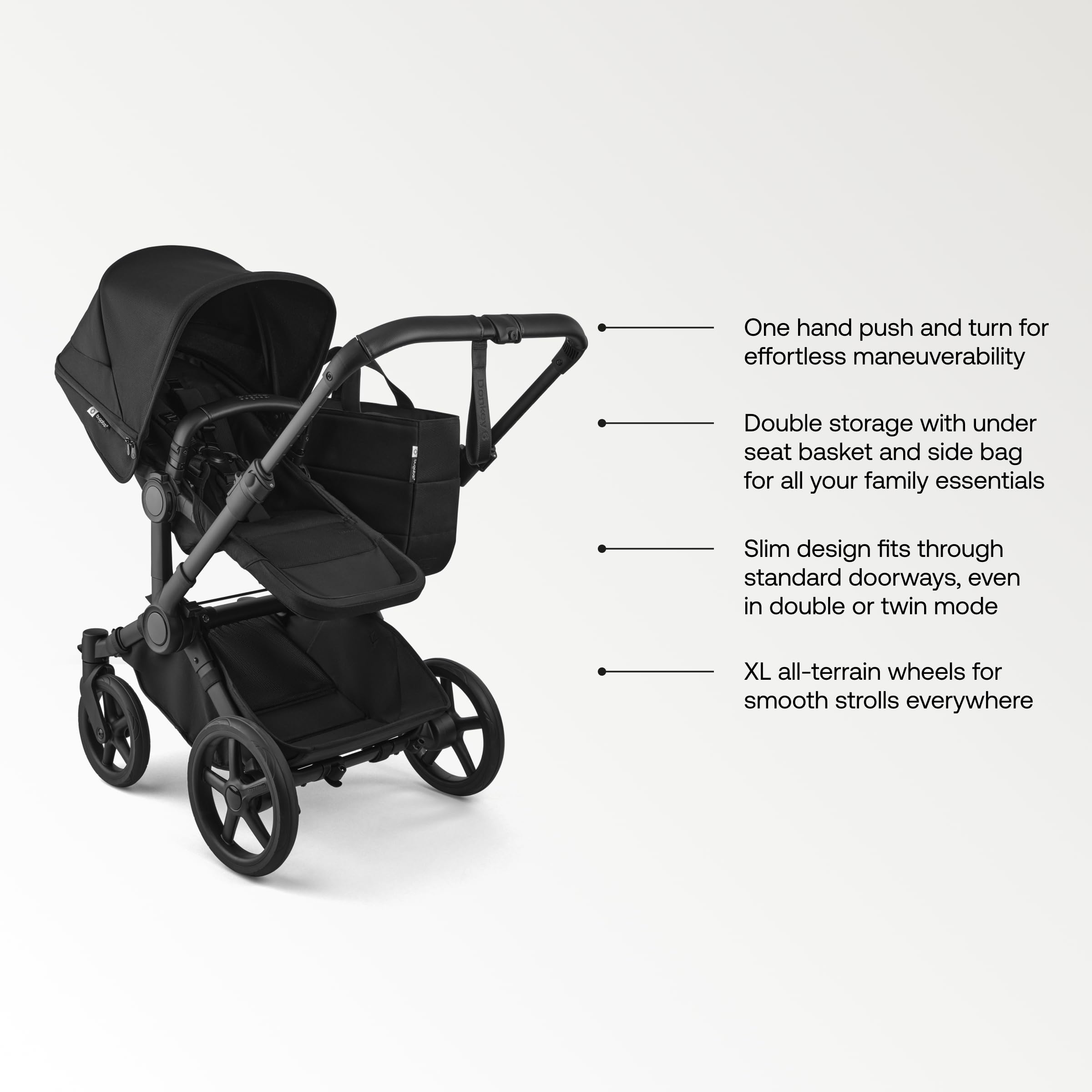 Bugaboo Donkey 6 Single-to-Double Side-by-Side Stroller All-Terrain Stroller for Newborn and Toddler (Desert Taupe Melange) - 5