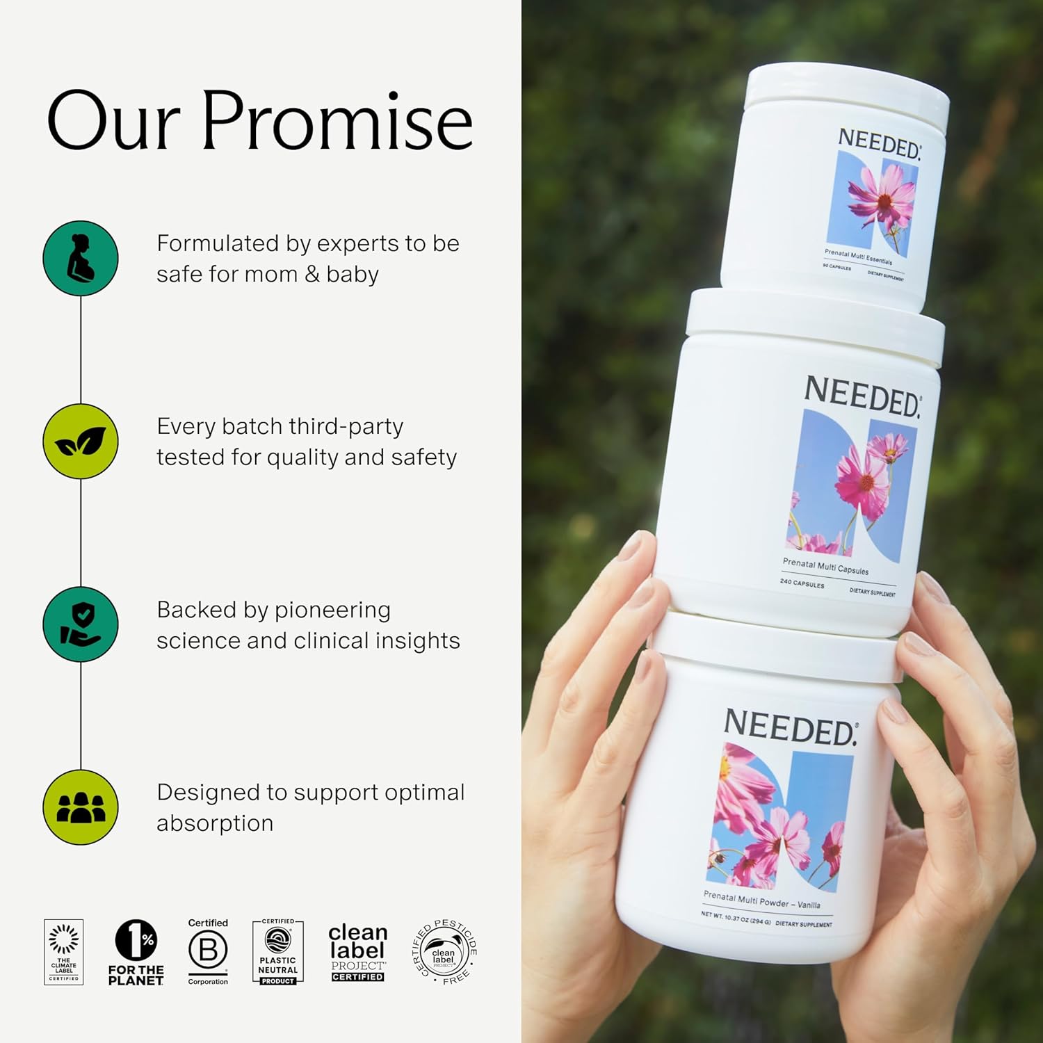 Needed. Multivitamin with Choline Capsules for Prenatal, Pregnancy, Breastfeeding, Postpartum | Expertly-Formulated & Third-Party Tested| 30-Day Supply - Image 6