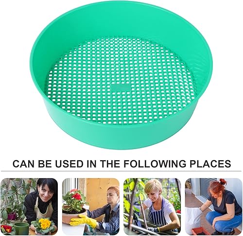 Miniatura 7 de YARDWE Herramienta de sembradora de herramientas de jardinería de bonsái de malla de tamiz de arena de malla de acertijo de jardín de plástico