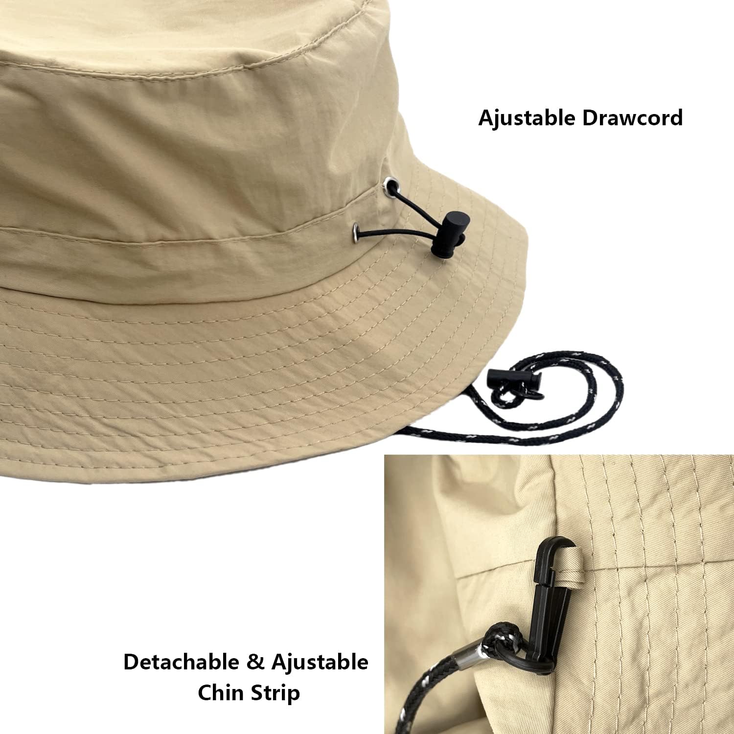 woogwin Waterproof Bucket Rain Hat with Chin Strap Quick Dry Packable Boonie Sun Hat Safari Hat UV Protection - Image 2