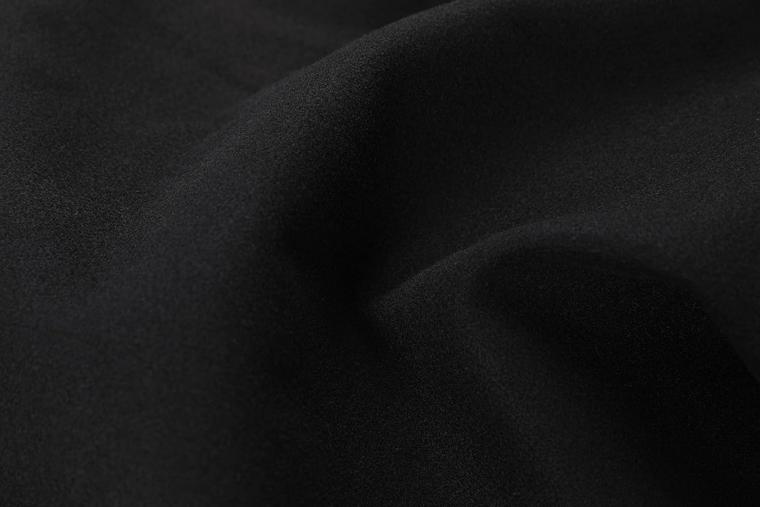 Close-up of Black Wool Fabric Texture