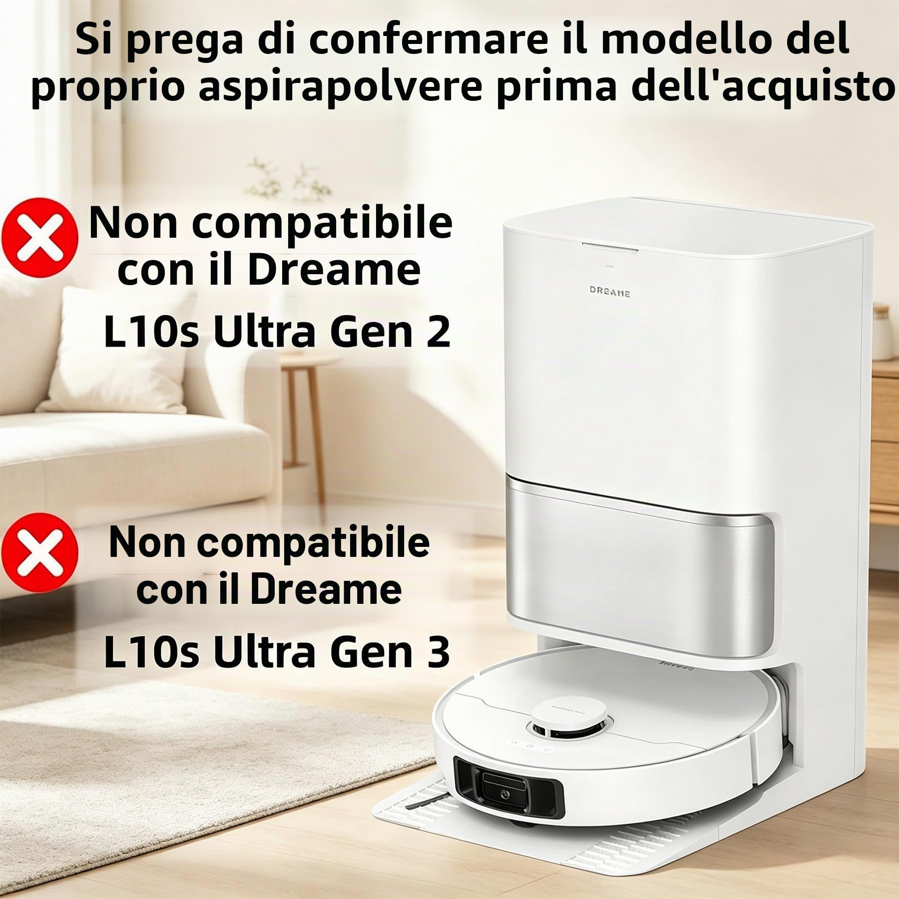 HIYOUNG Accessori per Dreame L10s Ultra,L10 Prime,L10s Pro Gen 2/3,L10s Plus, Xiaomi X20+,1 spazzola principale,6 spazzole laterali,4 filtri,6 panni per mocio,1 copertura per spazzola principale