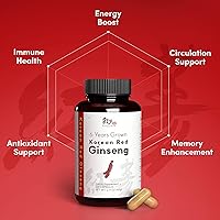 Vista 3 de Korean Red Ginseng (6-Year Root) (Enhanced Ginsenoside) 120 Vegan Capsules