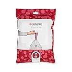 Brabantia PerfectFit Trash Bags (Size Y/5.3 Gal) Thick Plastic Trash Can Liners with Drawstring Handles (40 Bags)